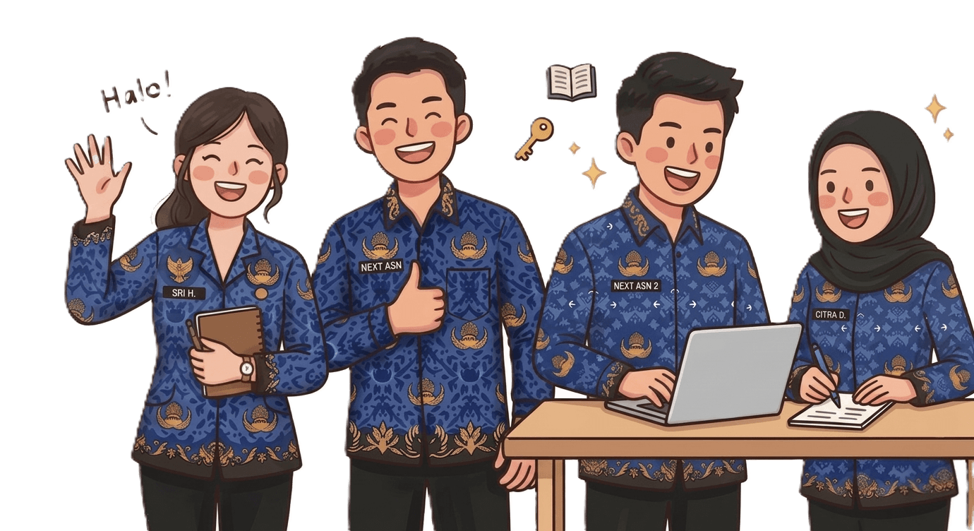 Perempuan ASN tersenyum sambil membawa buku